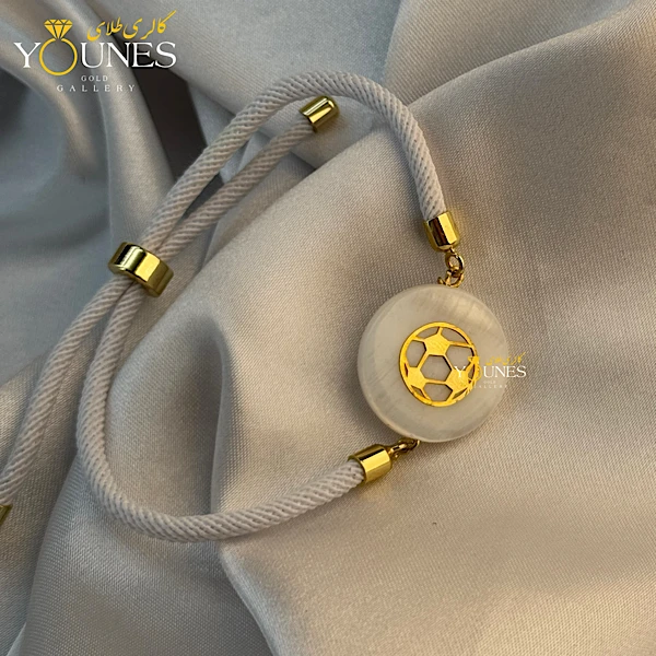 تصویر دوم دستبند طلا توپ صدفی 2cm